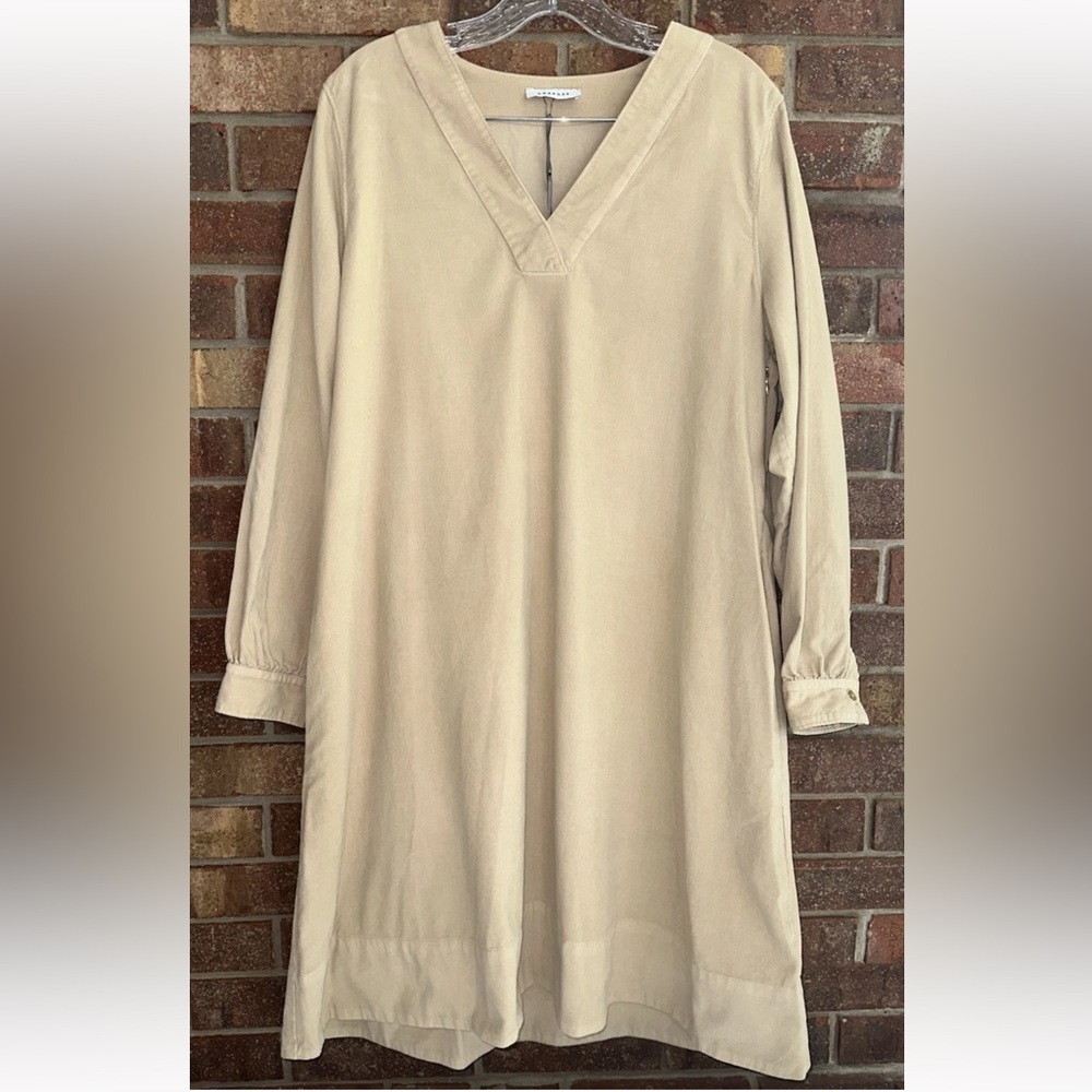 Rosso35 Corduroy  Dress Tan Women's Size 44 (US 8) Made in Italy
